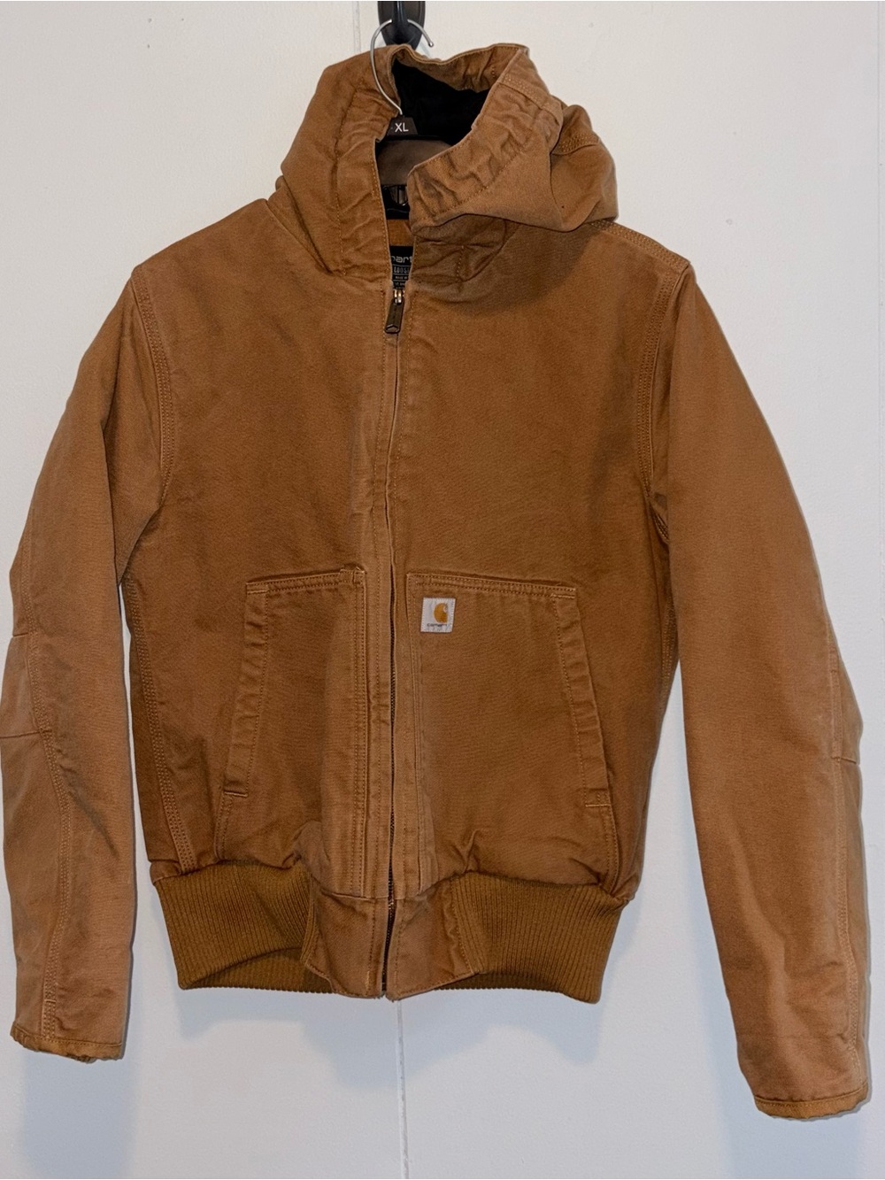 Carhartt J130-W Hooded Duck Active Jacket Brown 3M Thinsulate Tagged Small (4-6)
